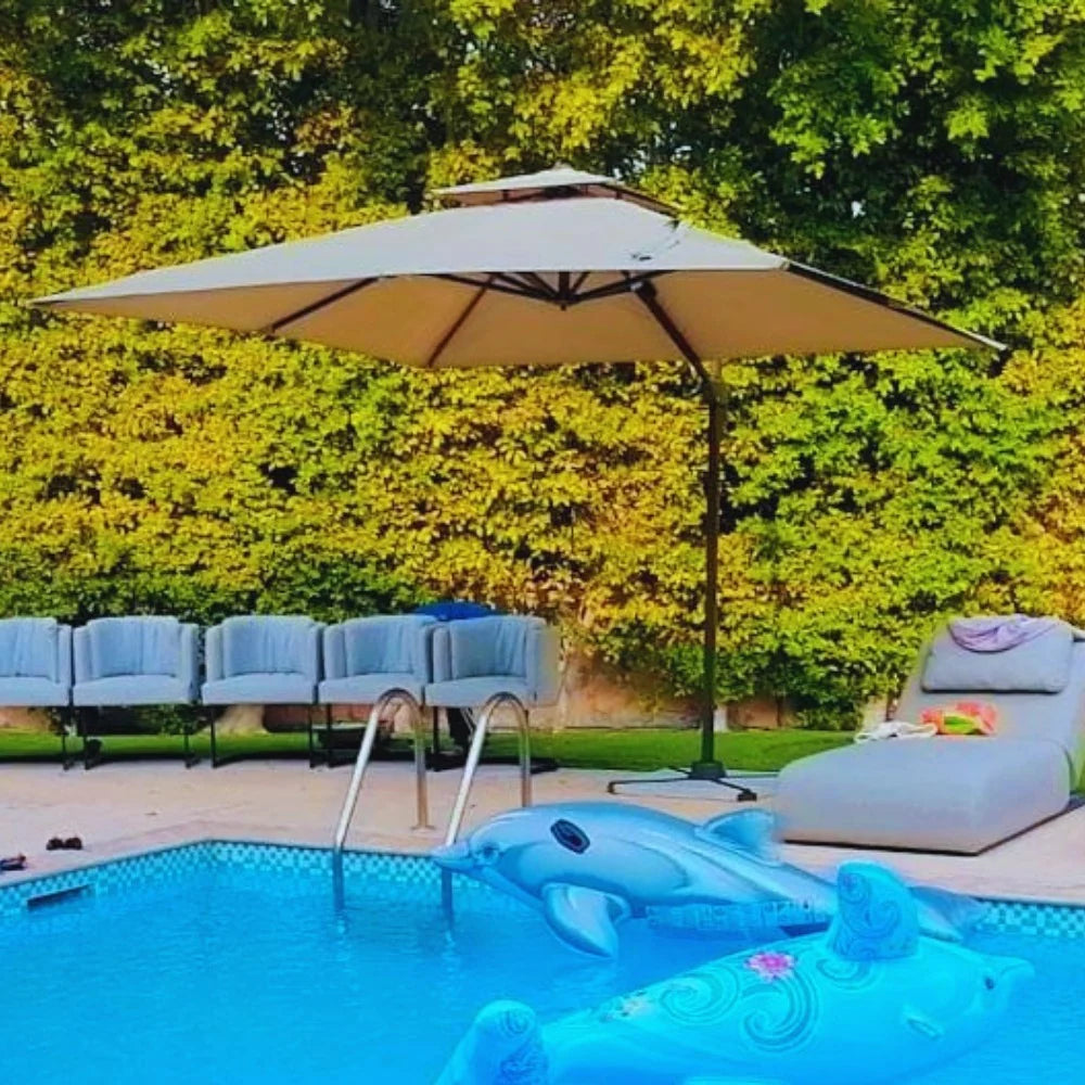 Garden Umbrella with Marble Base-GCC Home Center