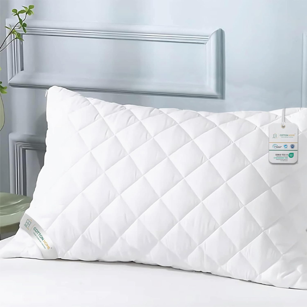 Luxury Hotel-Quality Polyester Bed Pillow – 900gm, Diamond Quilted (50cm x 75cm) | Ultra-Soft & Breathable for Supreme Comfort-GCC Home Center