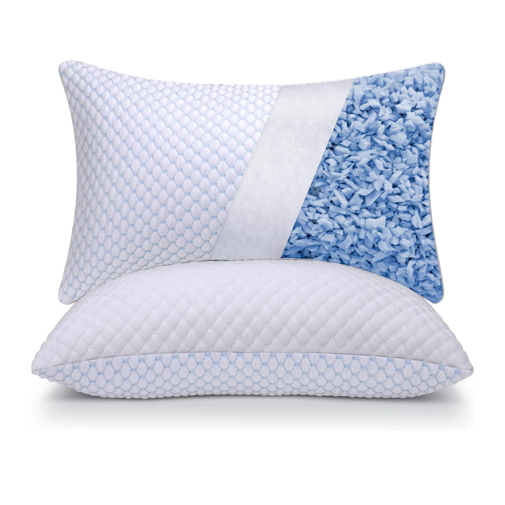 Cooling Memory Foam Pillows (Pack of 2) - Adjustable Height, Double-Sided Cooling & Comfort, CertiPUR-US Certified, Standard Size for All Sleepers-GCC Home Center