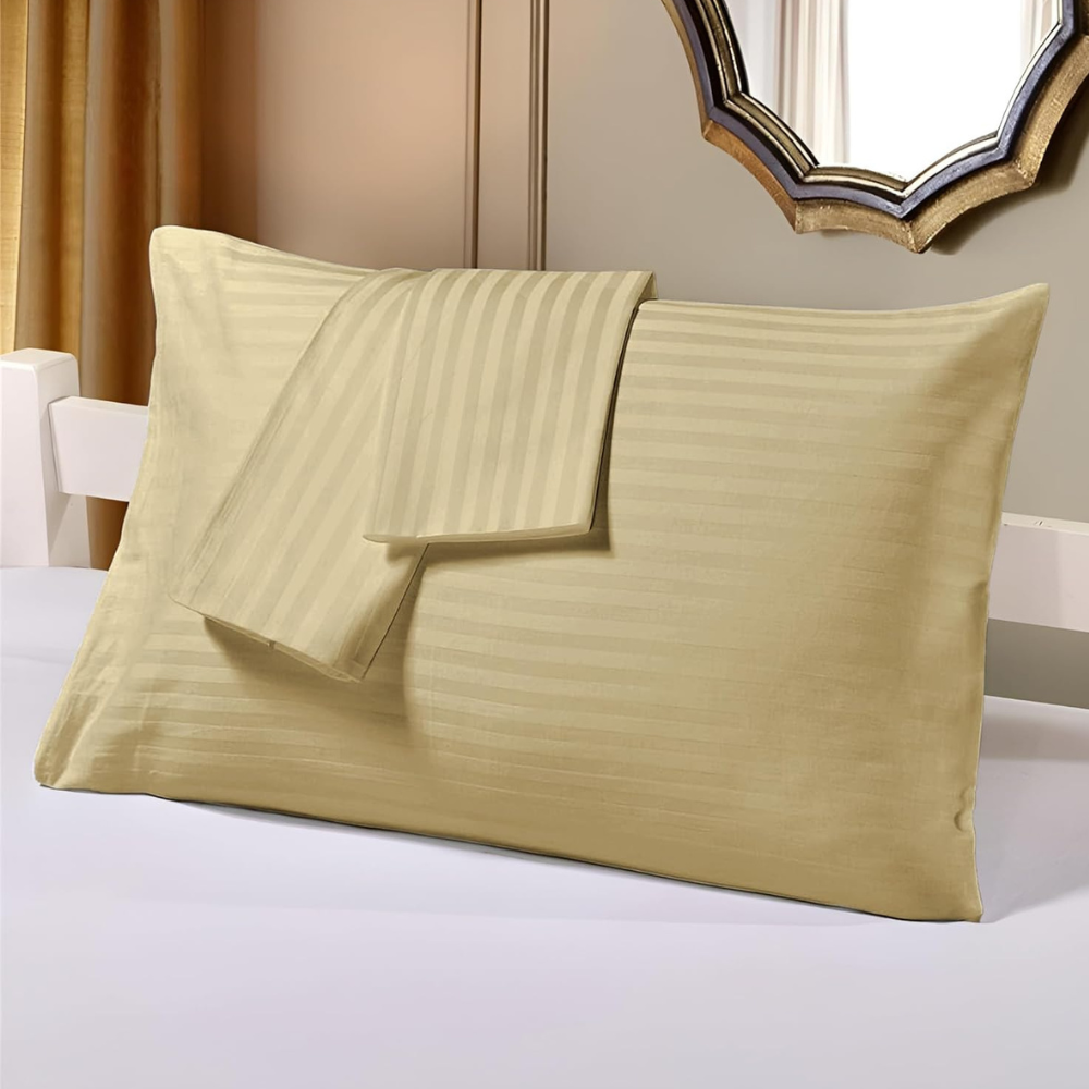 Luxury Cotton Sateen Bed Pillow Covers (2-Pack) – 100% Long-Staple Cotton, 250TC, 50x75cm, Soft & Durable, Made in UAE-GCC Home Center