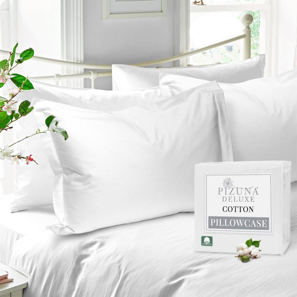 Luxury Oxford King Pillowcases - 100% Cotton, 600 Thread Count, Set of 2-GCC Home Center