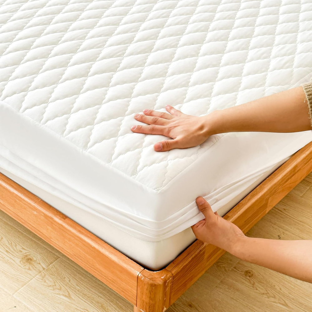 Waterproof Fitted Sheet – Full Coverage Mattress Protector with Elastic Edge, Breathable & Dustproof Design-GCC Home Center