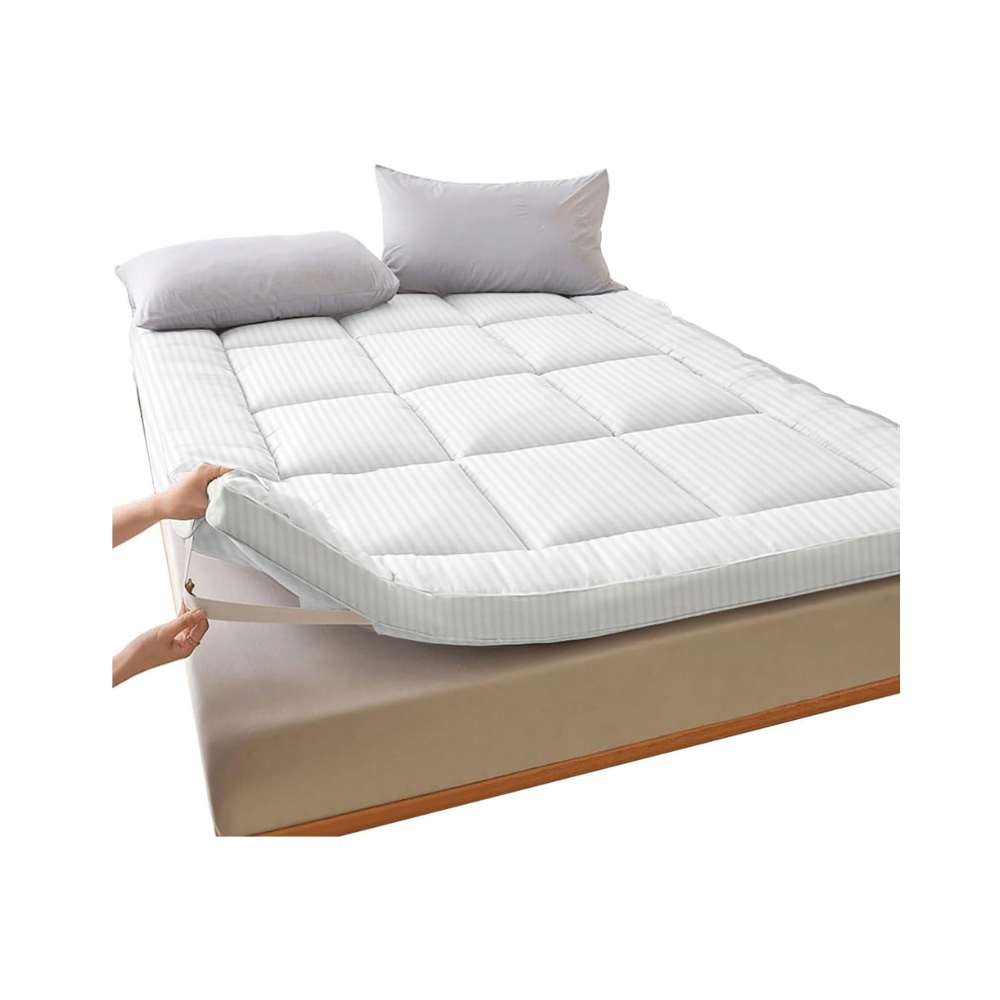 King Size Waterproof Microfiber Mattress Topper – Soft, Breathable, and Machine Washable-GCC Home Center