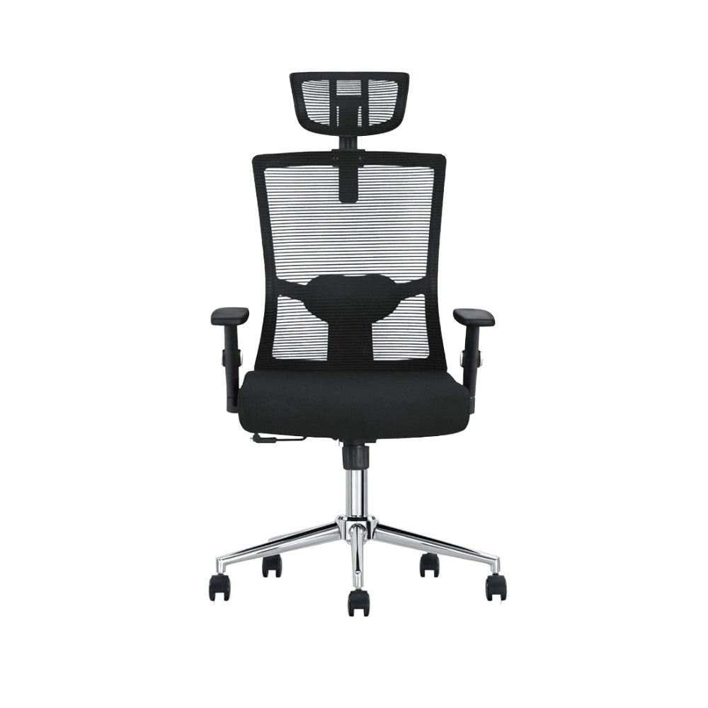 Ergonomic Computer Desk Chair for Office & Gaming with Headrest - Sturdy Metal Frame, 150KG Capacity, Black-GCC Home Center