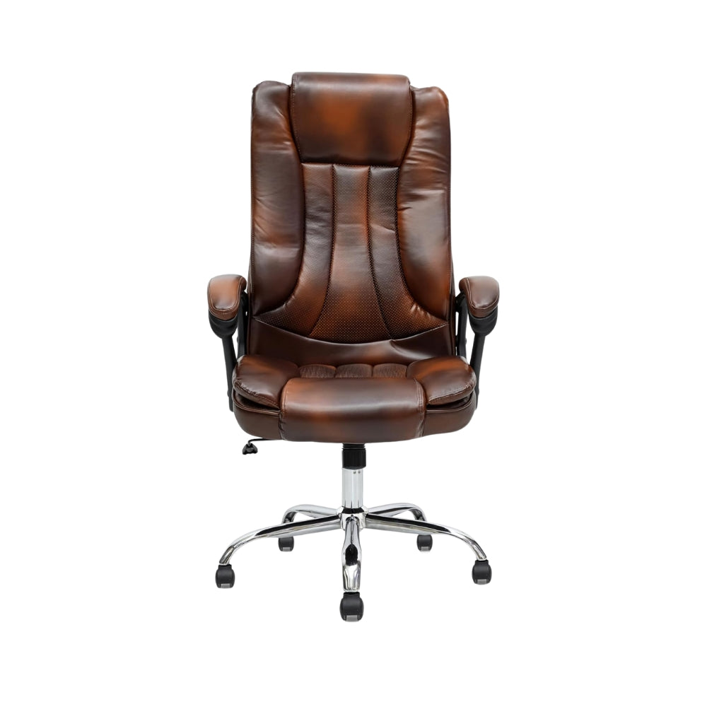 Ergonomic Black Faux Leather Office Chair with Lumbar Support - Adjustable Height, 360° Swivel, and Comfortable High-Density Cushion-GCC Home Center