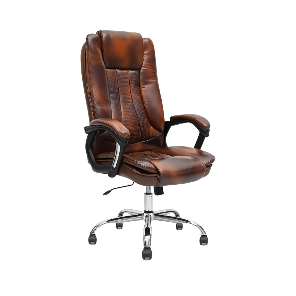 Ergonomic Black Faux Leather Office Chair with Lumbar Support - Adjustable Height, 360° Swivel, and Comfortable High-Density Cushion-GCC Home Center