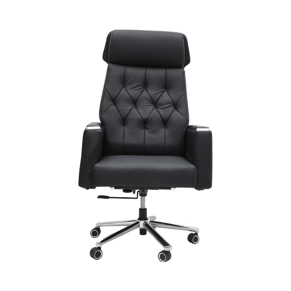Ergonomic Black Faux Leather Office Chair with Lumbar Support - Adjustable Height, 360° Swivel, and Comfortable High-Density Cushion-GCC Home Center