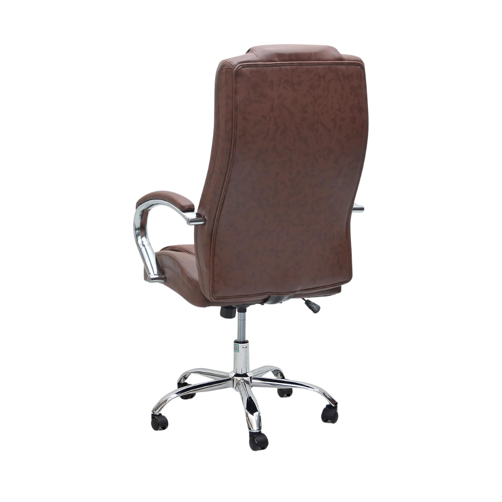 Ergonomic Brown Office Chair with Adjustable Height, Breathable Polyurethane Upholstery - Durable High-Back Design-GCC Home Center