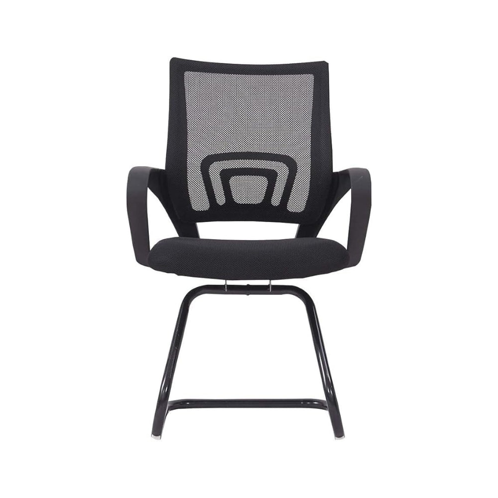 Ergonomic Black Metal Visitor Chair - Multi-Purpose Office & Gaming Seat, 120KG Capacity-GCC Home Center