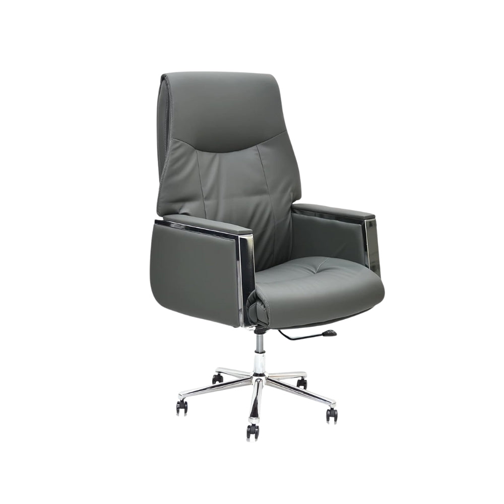 Ergonomic Brown Office Chair with Headrest - Alloy Steel & Polyurethane, 360° Swivel, Heavy-Duty 150KG Capacity-GCC Home Center