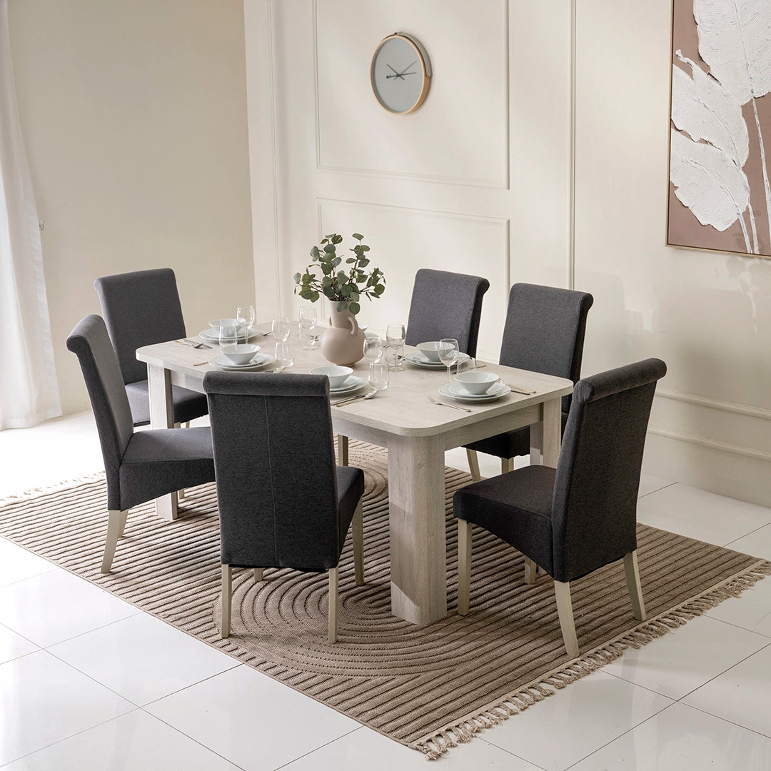 Valencia 6-Seater Dining Set – Grey