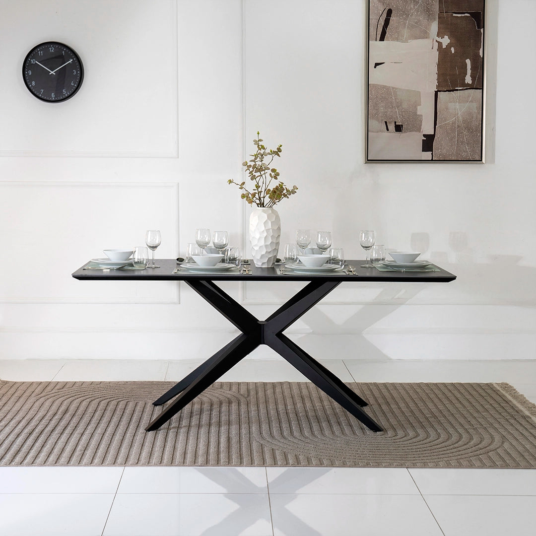 6-Seater Sintered Stone Top Dining Set – Grey