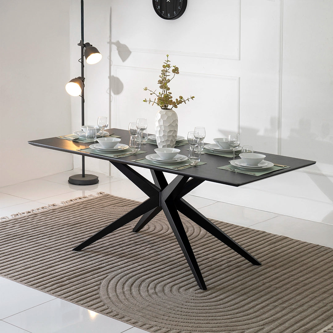 6-Seater Sintered Stone Top Dining Set – Grey