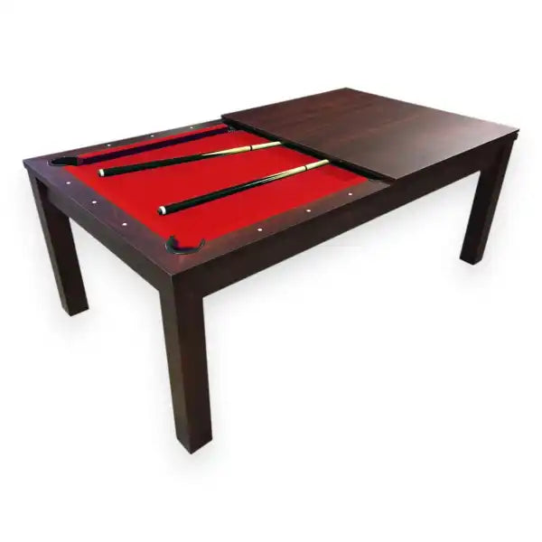 7FT Pool Table with Dining Top – VULCAN RED Billiards Table