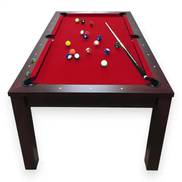 7FT Pool Table with Dining Top – VULCAN RED Billiards Table