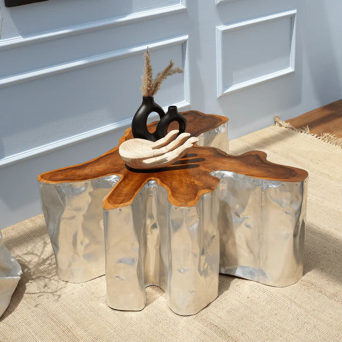 Luxury Natural Solid Teak Wood Coffee Table