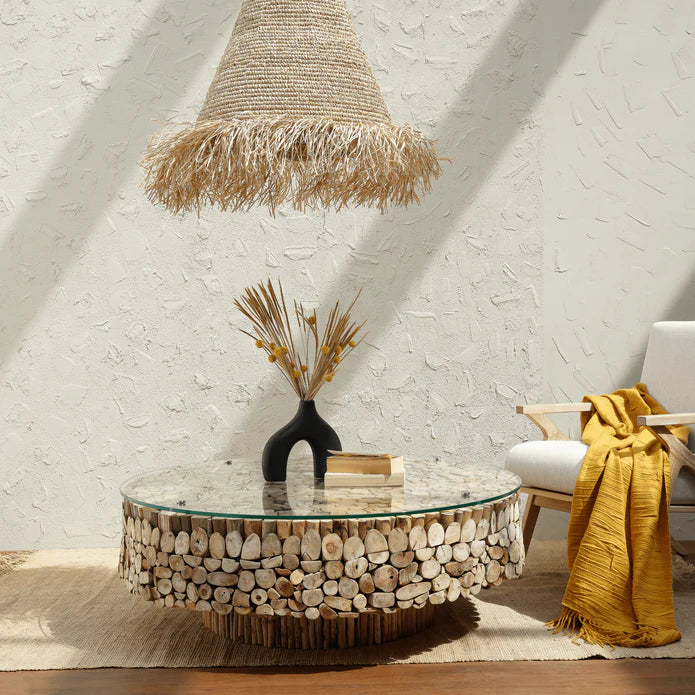 Natural Design Round Driftwood Coffee Table