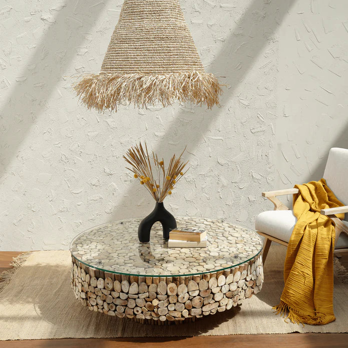 Natural Design Round Driftwood Coffee Table