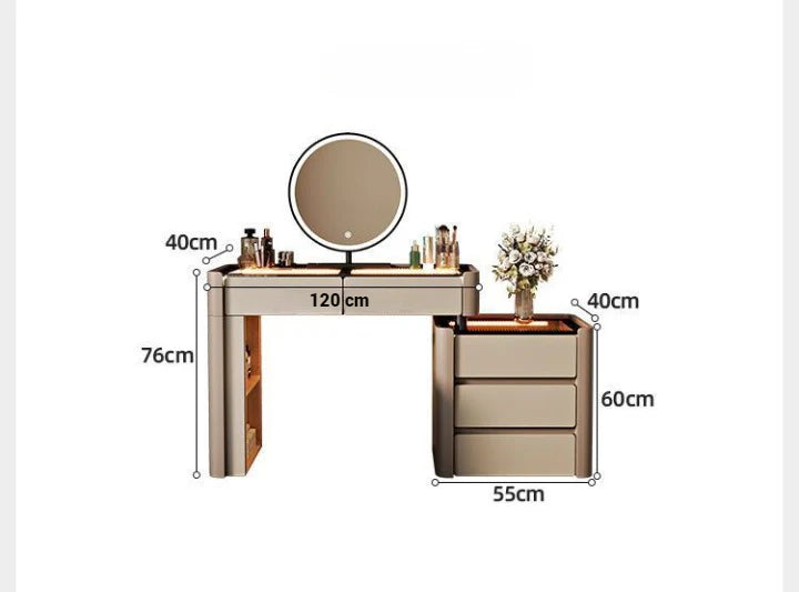 Modern Dressing Table with Built-In Lighting for Bedroom or Beauty Room-GCC Home Center