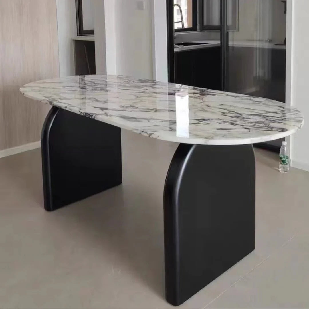 Luxurious Marble Top 6 Seater Dining Set