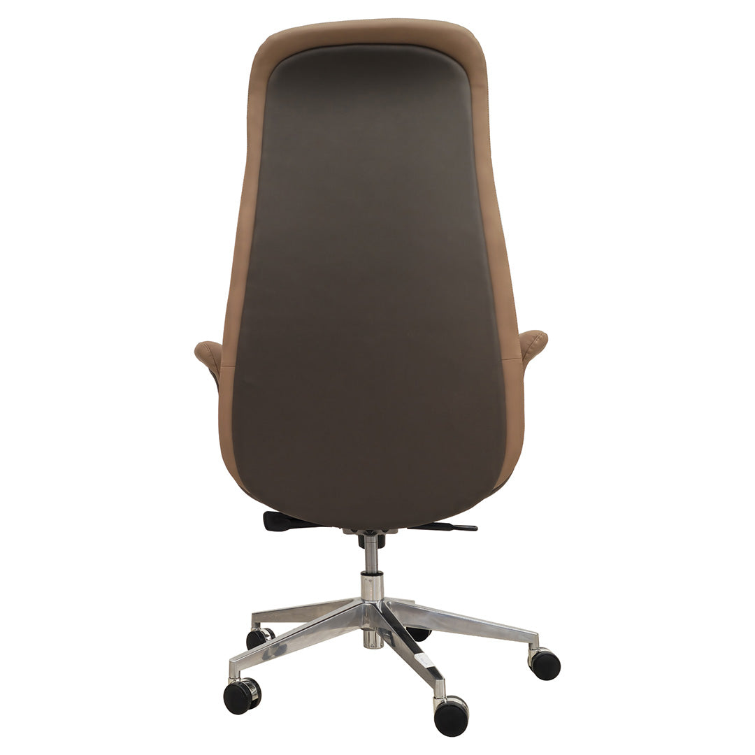 Luxury PU Leather High Back Office Chair - Brown-GCC Home Center