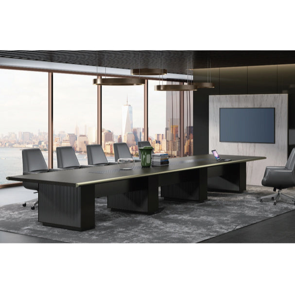 High-Quality Meeting Table with Japanese Technology And Premium Melamine Finish– Wood Color