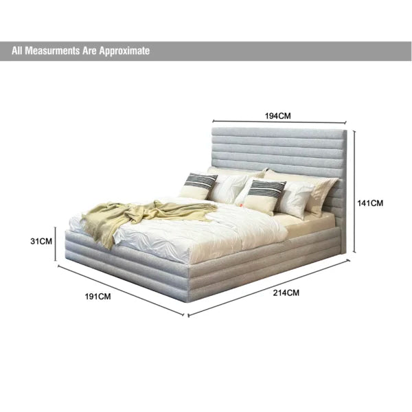 King Bed – Grey (180×202 cm)