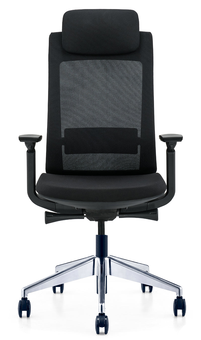 Ergonomic Multifunction Office Chair – Adjustable Headrest, 4-Position Lock, and Chrome Base