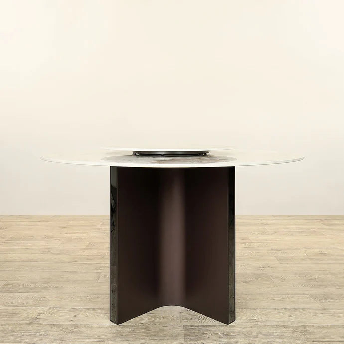 Luxury Round Sintered Stone Dining Table with Turntable