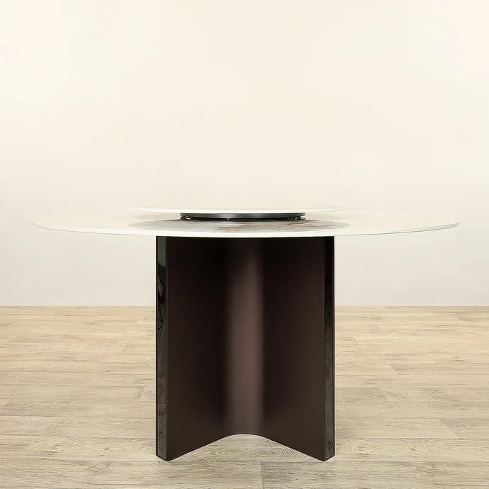 Luxury Round Sintered Stone Dining Table with Turntable