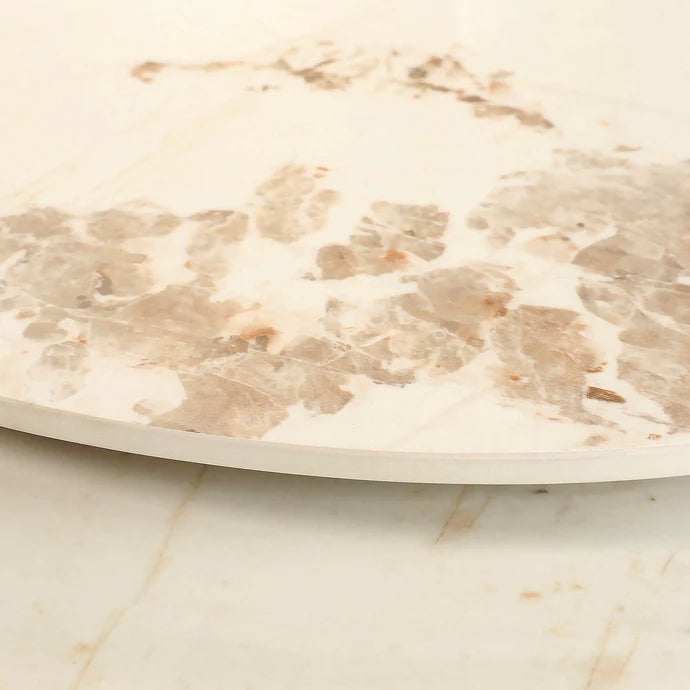 Luxury Round Sintered Stone Dining Table with Turntable