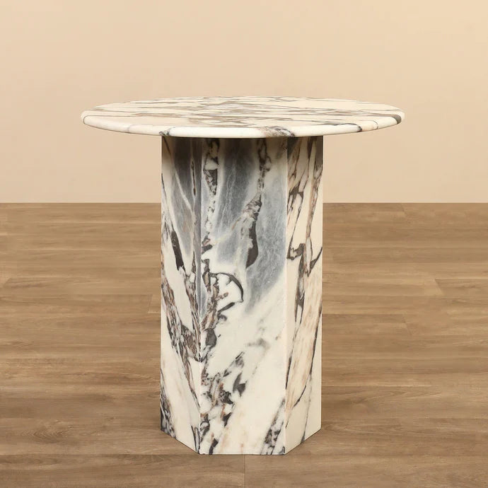 Florence Marble Side Table with Natural Elegance