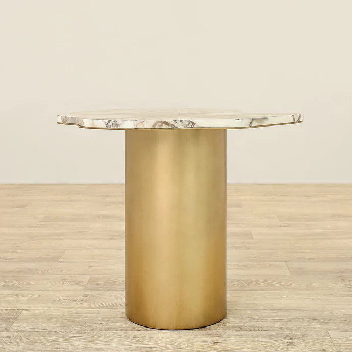 Coffee & Side Table Set – Faux Marble & Bronze Brushed Stainless Steel