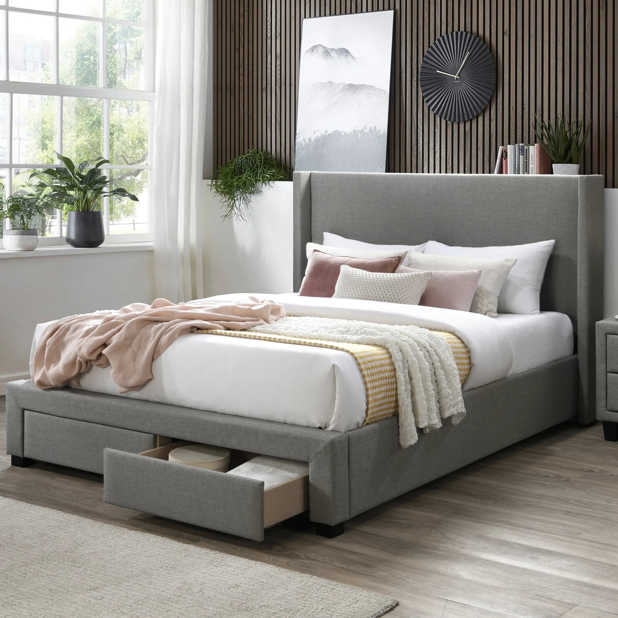 Clara King Bed – Grey
