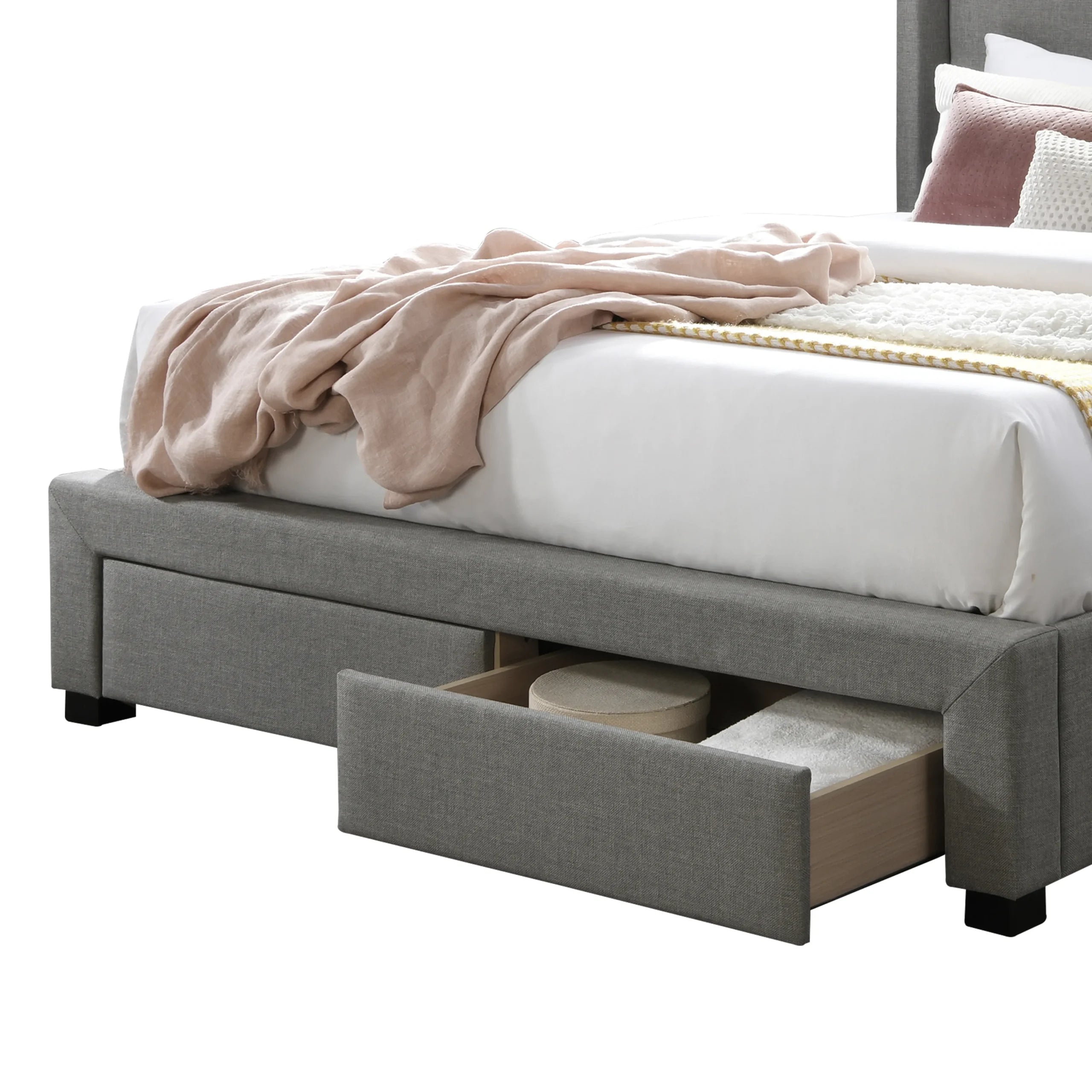 Clara King Bed – Grey