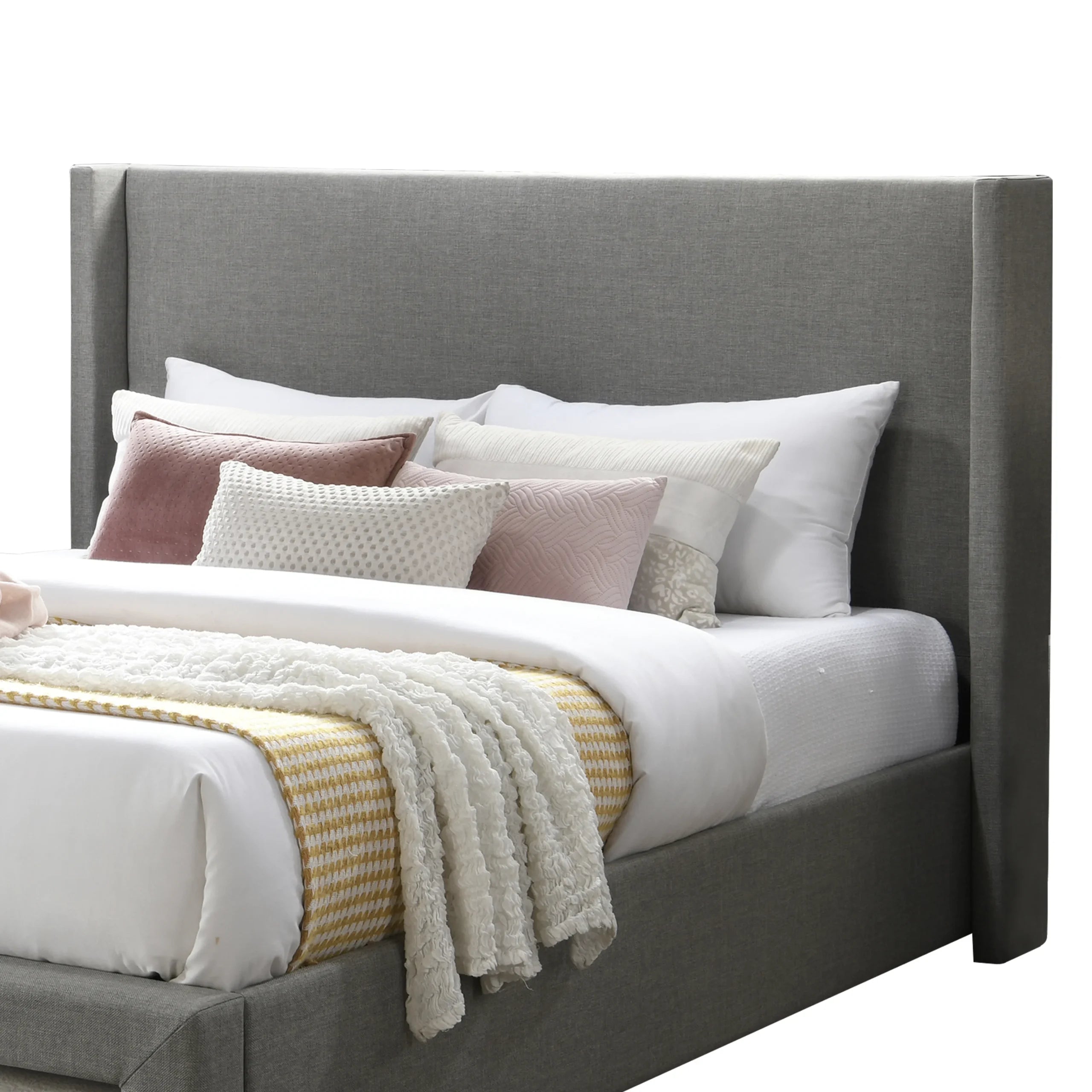 Clara King Bed – Grey