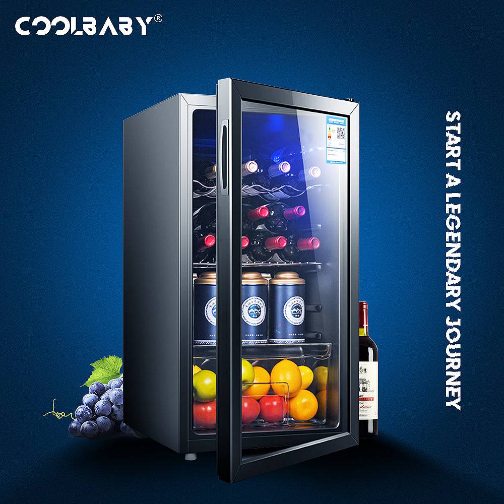 COOLBABY Household Wine Cooler Wine Cabinet Refrigerator Beverage Cooler Four-layer Mini Refrigerator Small Wine Cellar