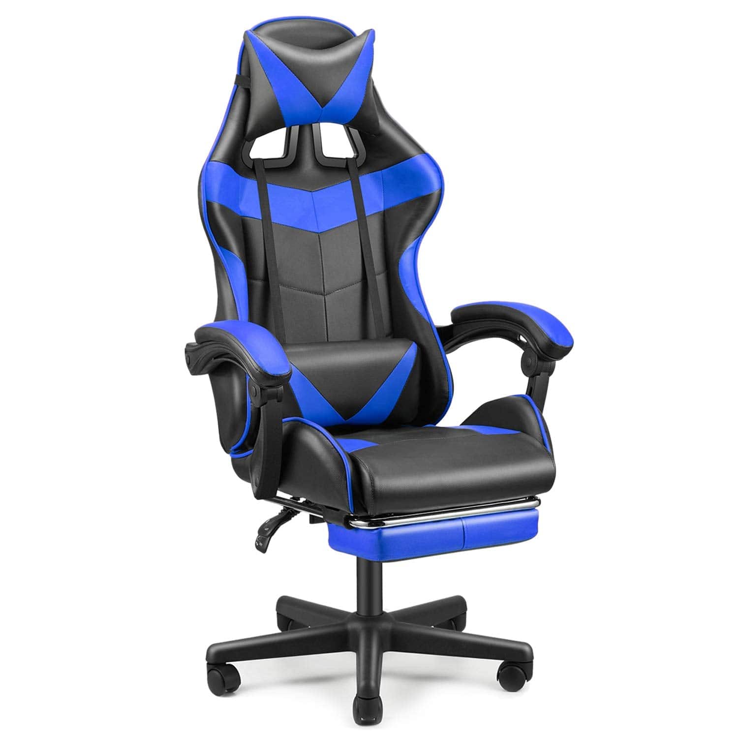 Ergonomic High-Back Chair with Padded Footrest, Swivel, Recline, and Enhanced Comfort Support-GCC Home Center