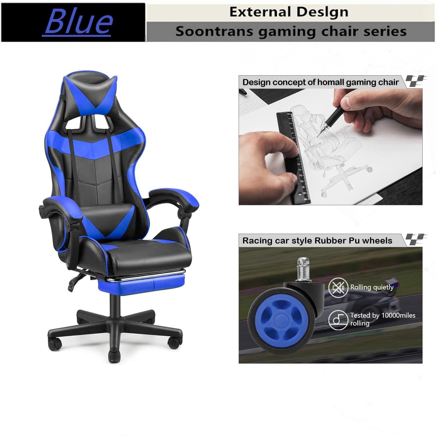 Ergonomic High-Back Chair with Padded Footrest, Swivel, Recline, and Enhanced Comfort Support-GCC Home Center