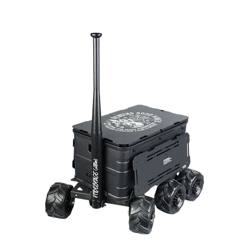 Rockbrook Black Brown Adjustable Heavy Duty Outdoor Food Bearing Beach Folding Cart Wagon Stroller For Camping