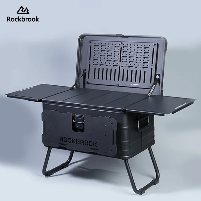 ROCKBROOK Outdoor Camping Aluminum-magnesium Alloy Storage Box Modified Box Camping Large Capacity with Tripod Aluminum Box 50L