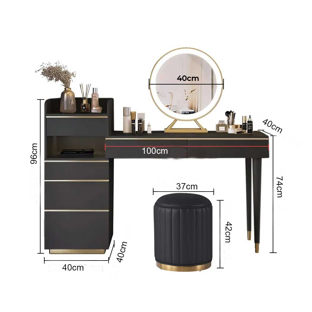 Modern Black Makeup Dressing Table-GCC Home Center