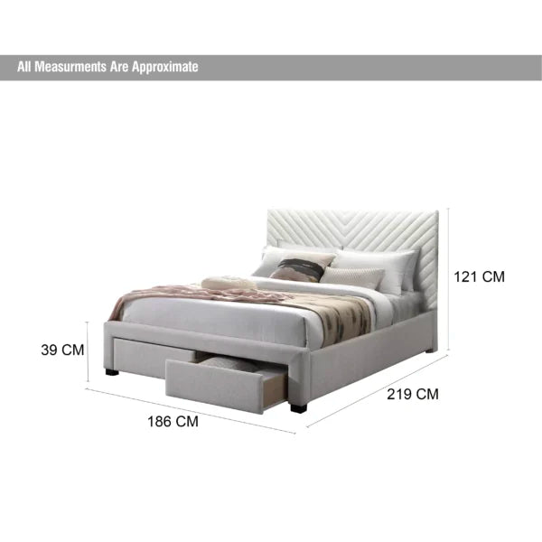 King Bed – Ivory (180×200 cm)