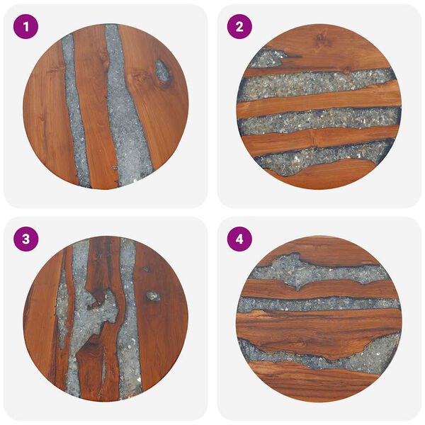 Elegant Coffee Table Teak Resin 60 cm