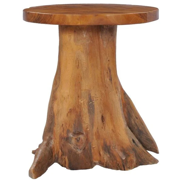 Coffee Table 40 × 40 cm Solid Teak Wood with Unique Root Base Design