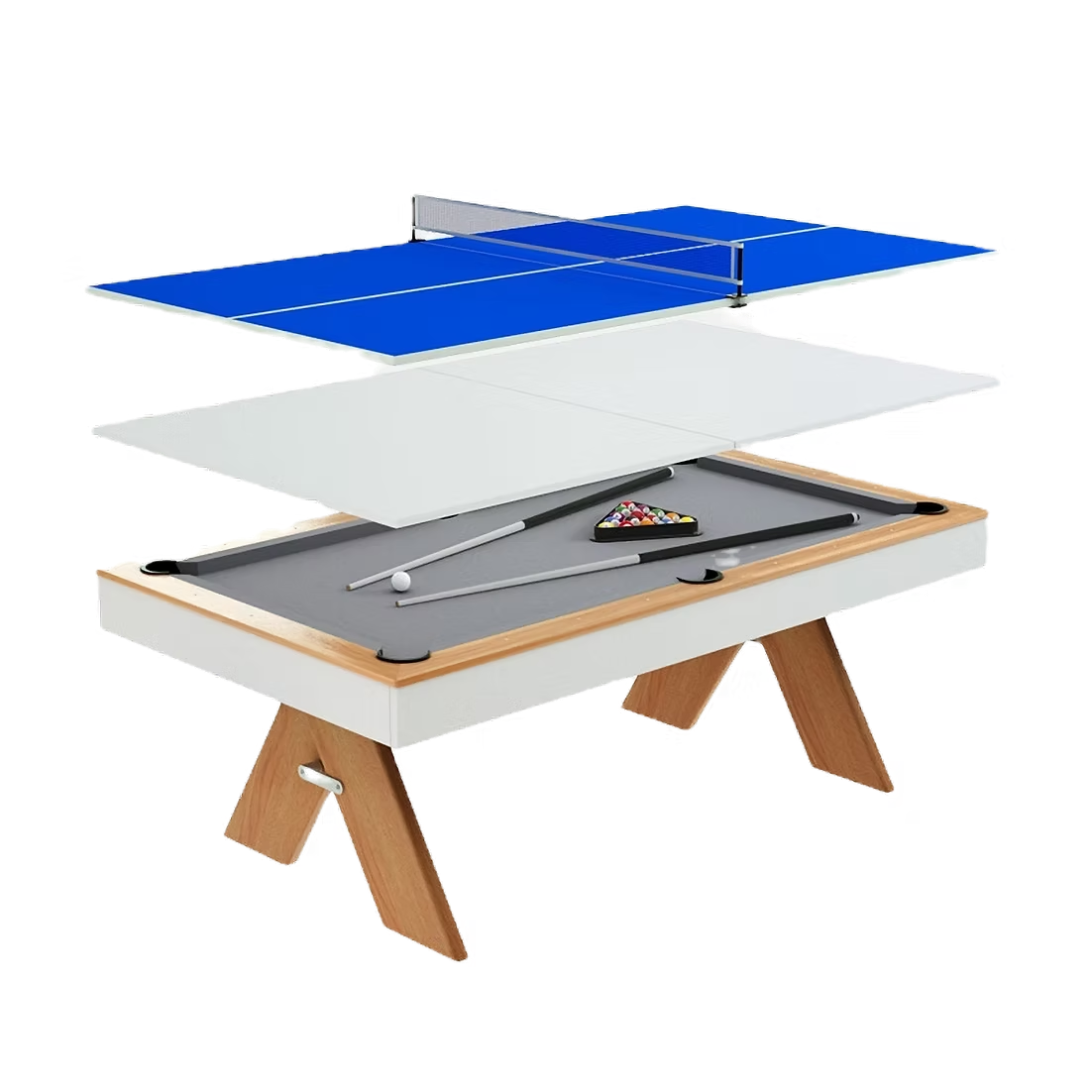 3-in-1 Convertible Billiard Pool Table with Table Tennis & Dining Top – TE-186 Multi-Game Pool Table with Accessories