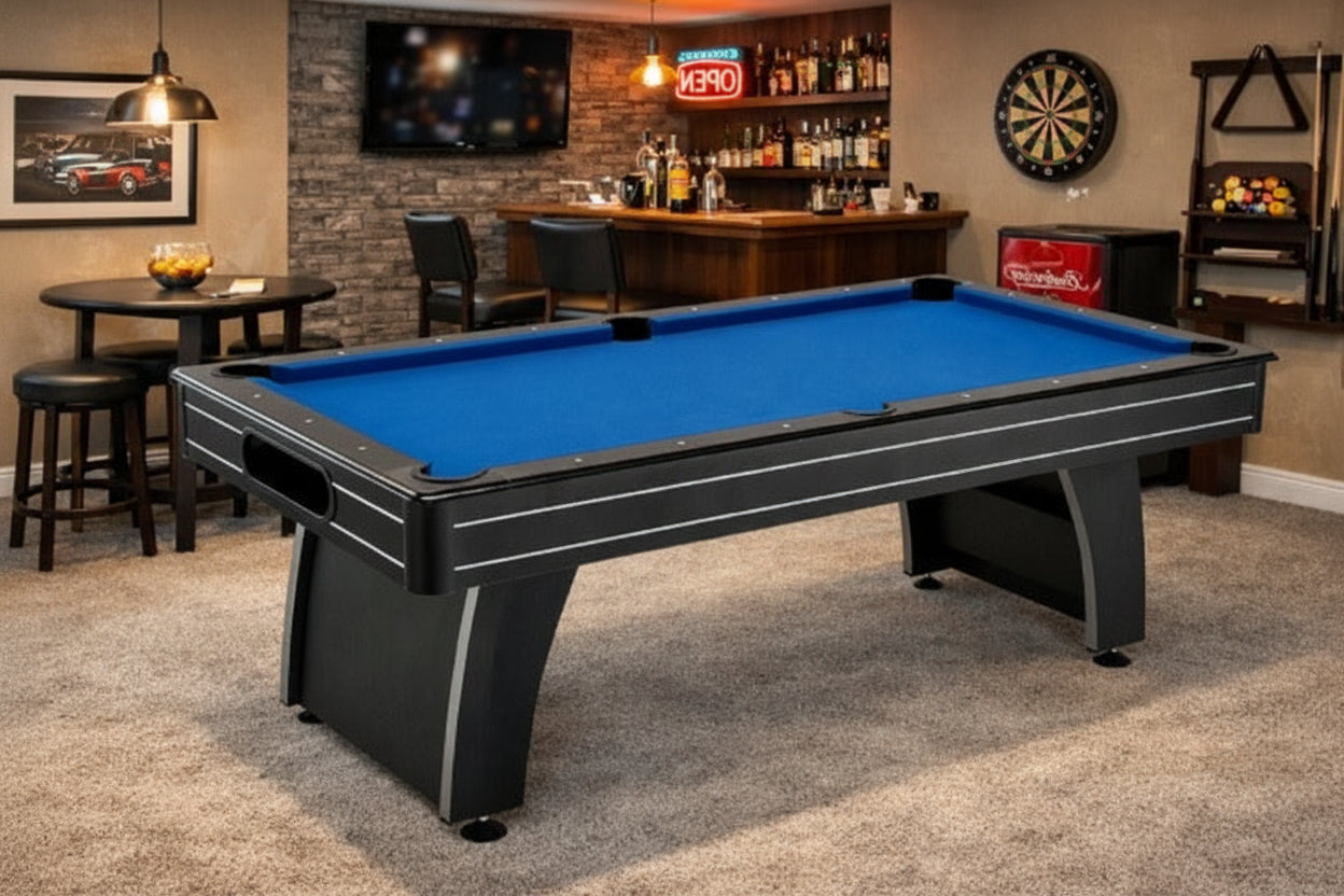 Home I Pool Table – 8ft | Black Finish | Ball Return System