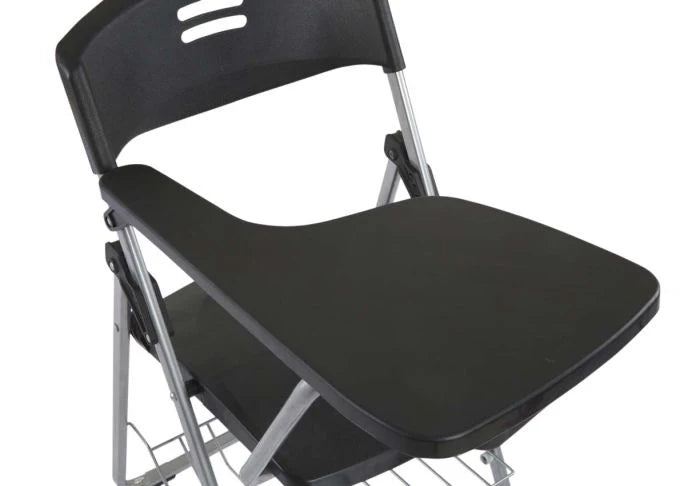 Student Chair Black, Folding Plastic Chair with Writing Table-GCC Home Center