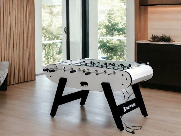 Foosball Table with Blue LED Light, Stylish & Durable Design