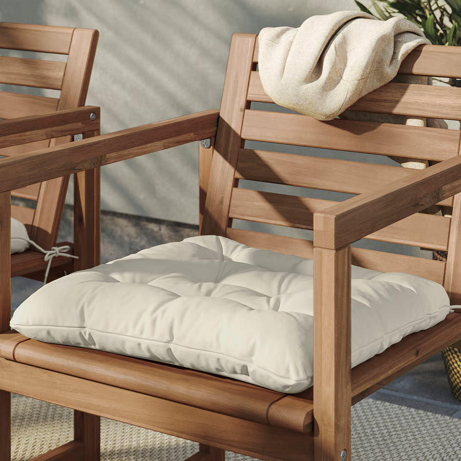 Outdoor Chair Cushion, Light Grey-Beige (36×32 cm)